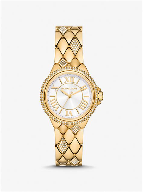 mini camille pavé gold-tone watch|Mini Camille Pavé Gold.